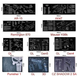 Cleaning Rubber Mat Mouse Pad for AR15 AK47 Remington 870 GLK GEN4 GEN 5 CZ-75 Punisher P220 P226 P229 Beret 92 1911 3D