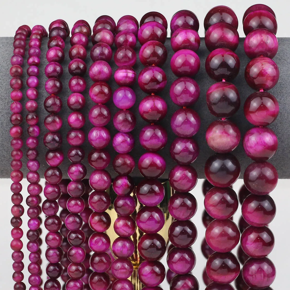 4/6/8/10/12mm Rose Red Tiger Eye Natural Stone Round Spacer Loose Beads For Jewelry DIY Earrings Bracelet Pendant Accessories