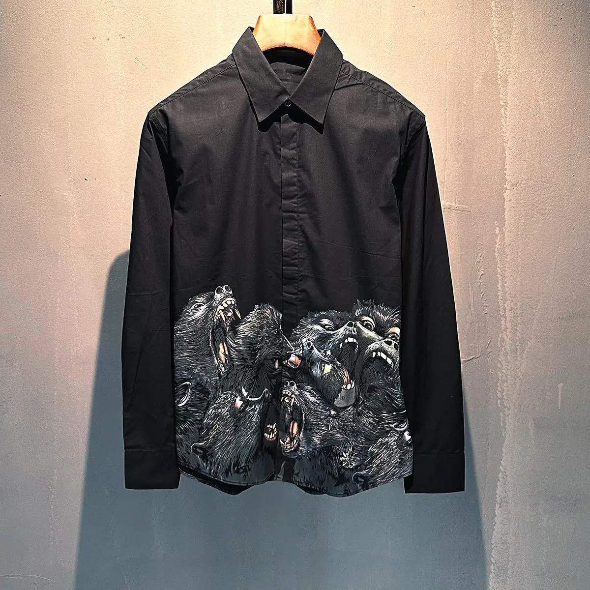 

Модная мужская рубашка с длинным рукавом GVC, с принтом на нижнем крае, в уличном стиле, дышащая, молодежная, из полиэстера, повседневная