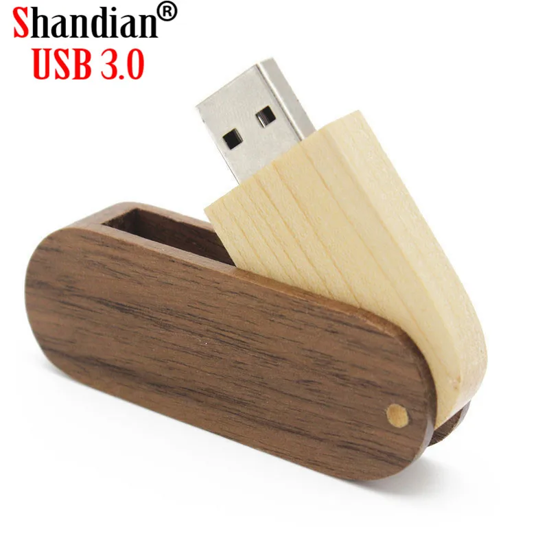 

SHANDIAN Free Custom LOGO Wooden USB 3.0 Flash Drive 4GB 8GB 16GB 32GB 64GB High Speed Pen Drives Real Capacity Memory Stick