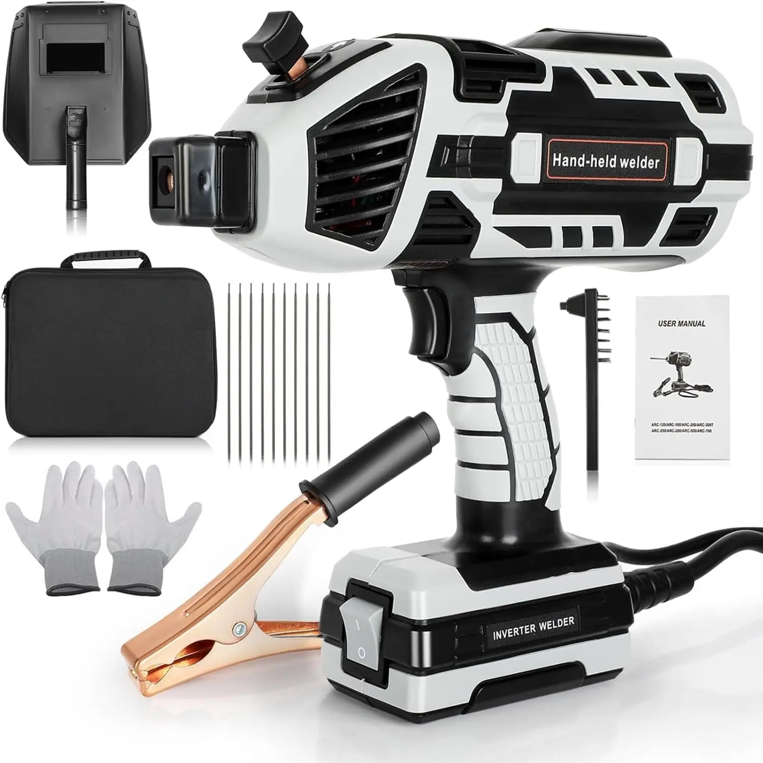 

Ручной сварочный аппарат 110 В, инвертор IGBT 20-120 А, портативный сварочный пистолет ARC для стержней 1/16-1/8 дюйма