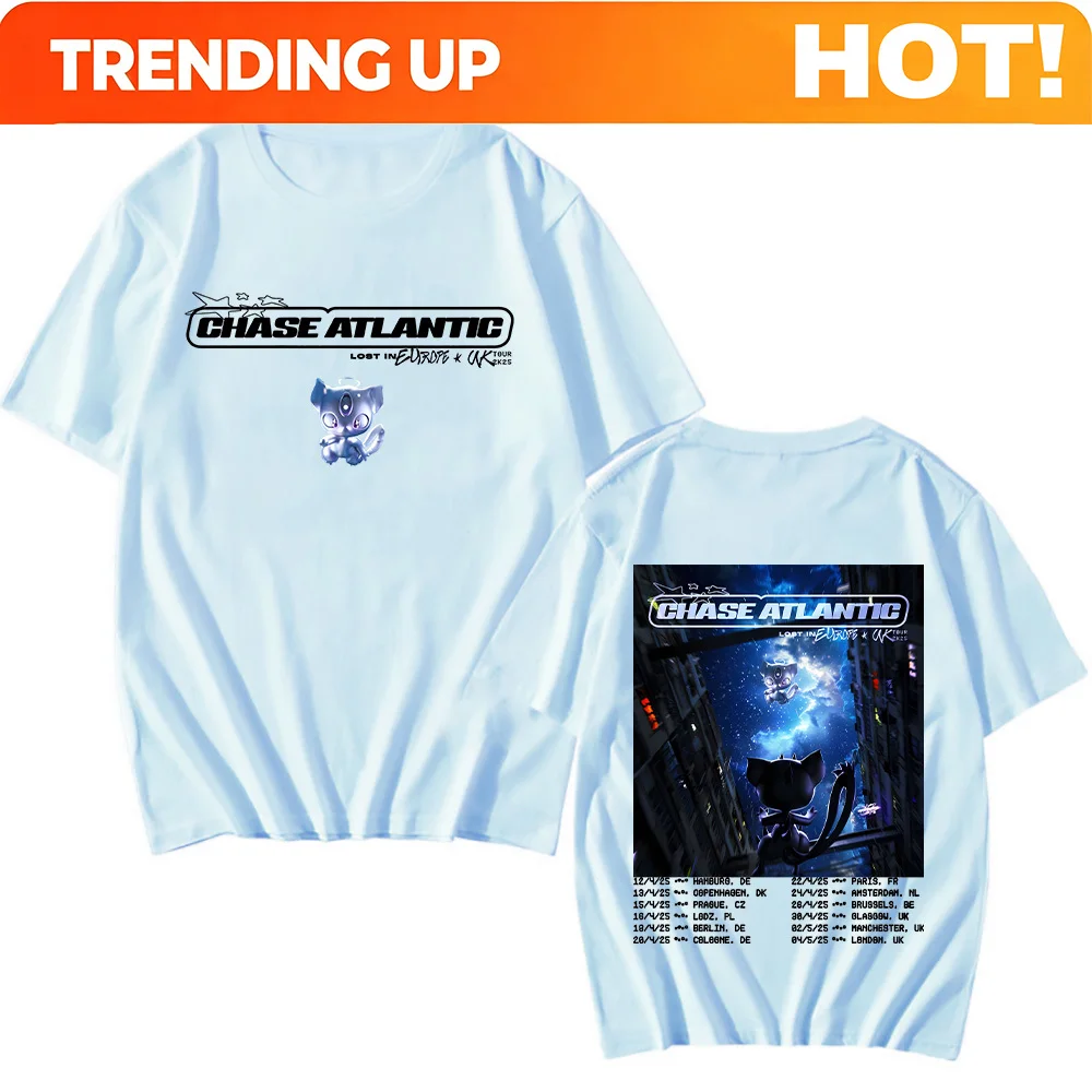 Chase Atlantic Lost in Europe and UK Tour T-shirts New Cotton Tees High Quality Short Sleeve Tops Women Men Oversized Tshirts