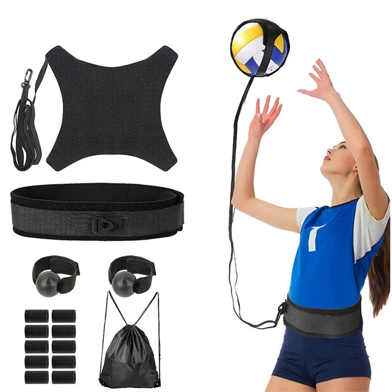 Volleyball Training Equipment Aid - Solo Volleyball Trainer Kit Adjustable Elastic Volleyball Spike Training Hand Corrector Tool