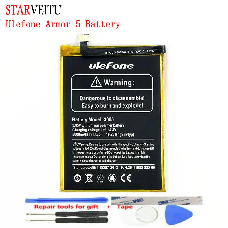 

Battery for Ulefone Armor 5 Original Batteria 5000mAh Rechargeable LiIon Batteries Waterproof Mobile Phone Accessories