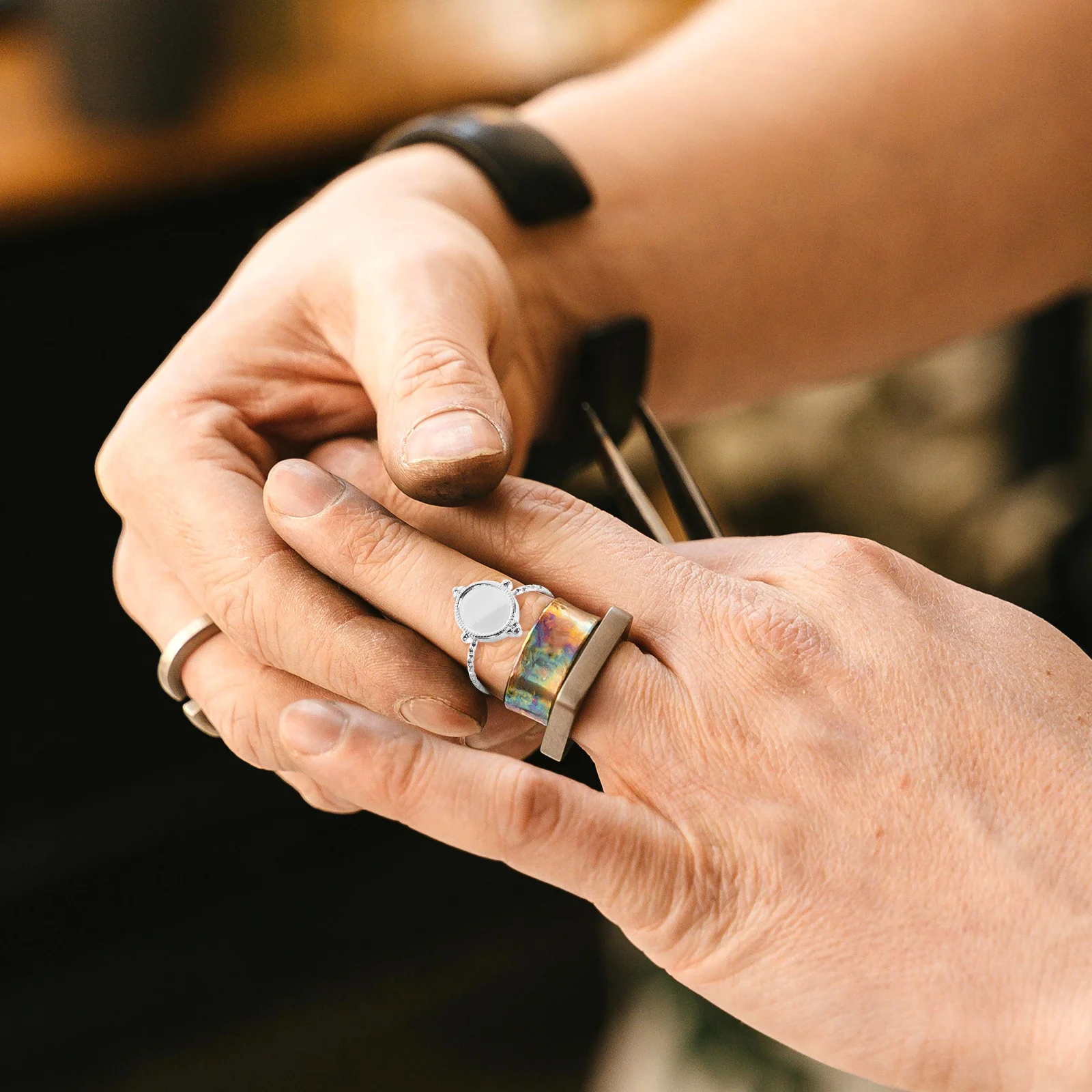 

6 шт. регулируемые заготовки для колец из нержавеющей стали, прочная гладкая основа для колец «сделай сам», для изготовления ювелирных изделий ручной работы, детали колец