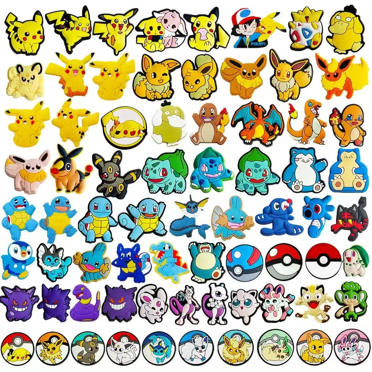 10-200pcs Potdemiel Cute Pokémon Shoe Charms For Sandals,Shoe Decoration Accessories Shoe Pins Great Gift For Men Wom image 6