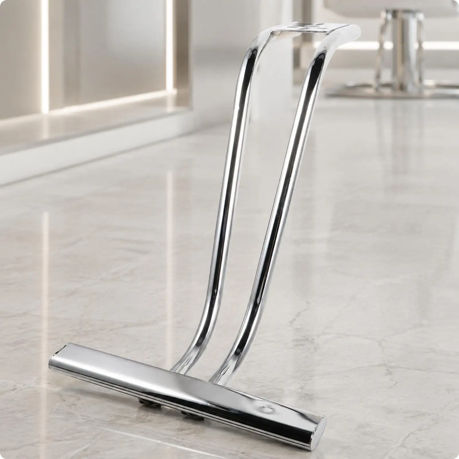 Replacement Footrest for Salon Chair Silver Metal Foot Support Bar for Barber Styling Workstation