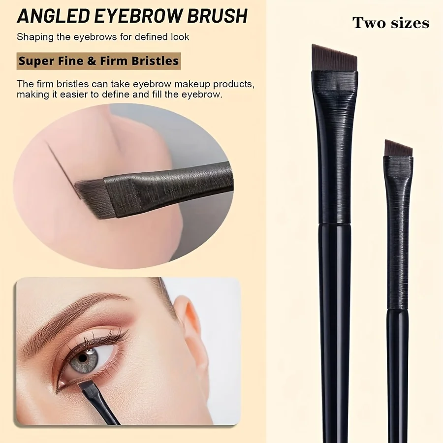 5 delicate sickle shaped eyeliner brushes, bevel eyeliner brushes and eyebrow brushes