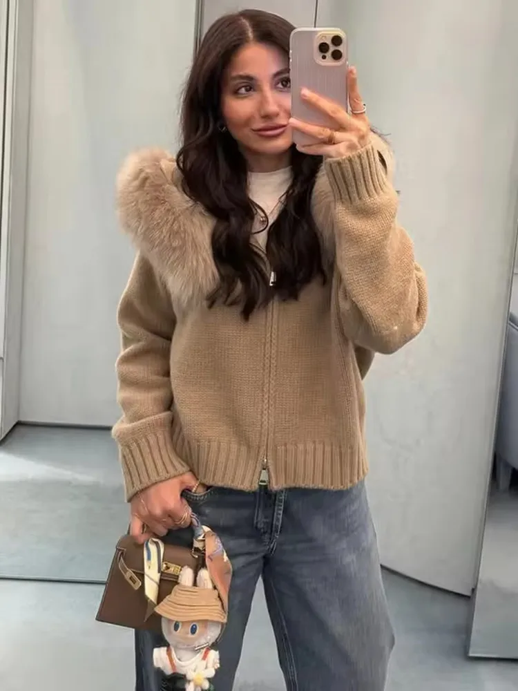 

Осенне-зимний свитер, пальто, женская толстовка, кардиган, пушистая молния, лоскутная однотонная вязаная куртка в рубчик, пальто, женский кардиган, верхняя одежда