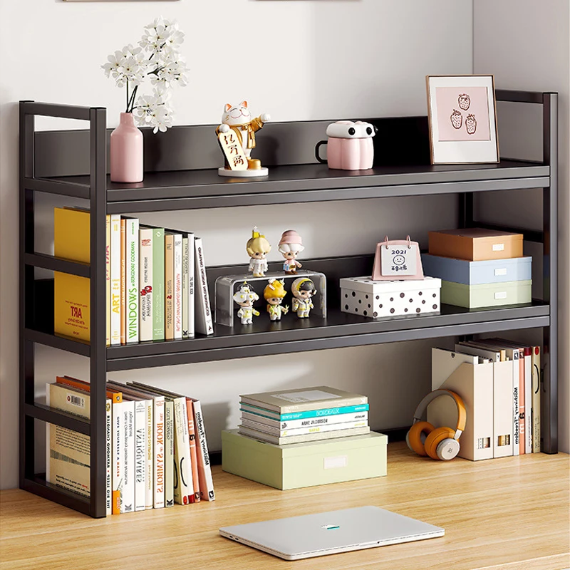 Bookshelf Wooden Bookcase Desktop Shelf Household Storage Rack Student Desk Small Multi-layer Simple Shelves Office Rack