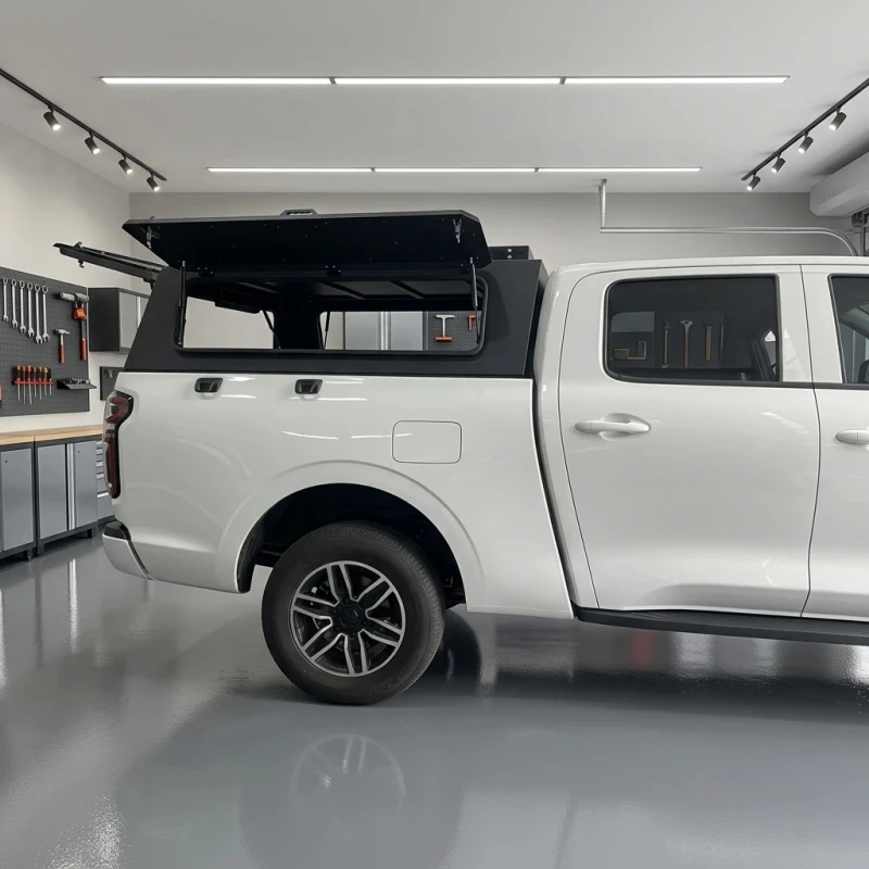 Professional 1-Piece Galvanized Steel Heavy Duty Hardtop Canopy Waterproof Truck Bed Topper For Off Road Ute Pickup Truck