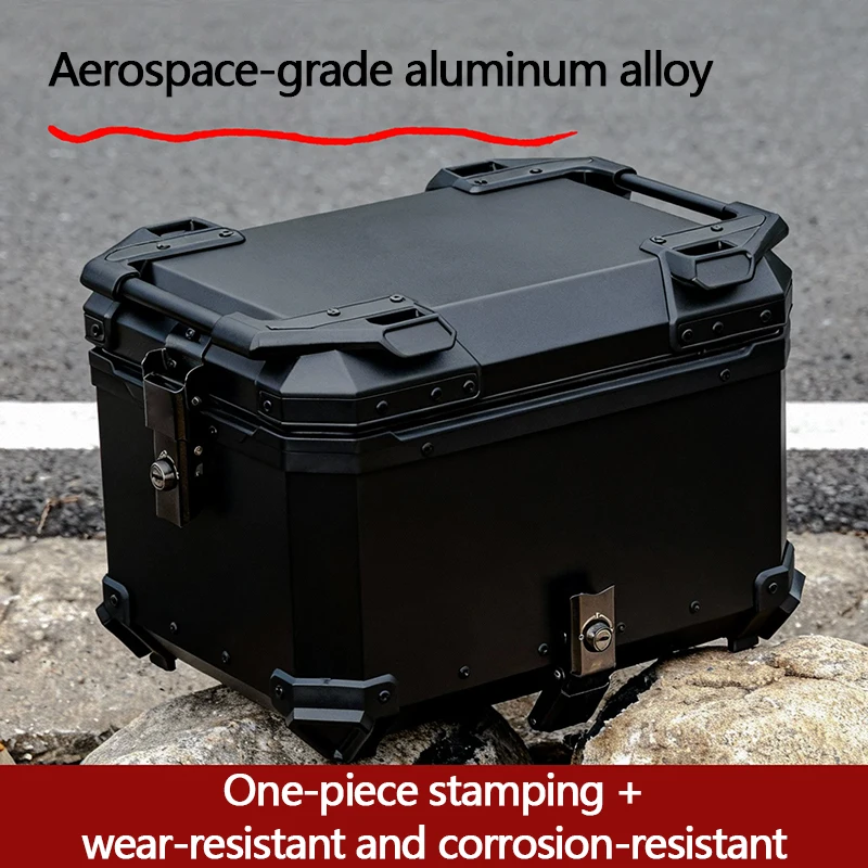 Aluminum alloy motorcycle trunk, 30L/42L side-opening quick-release design, waterproof, wear-resistant and corrosion-resistant