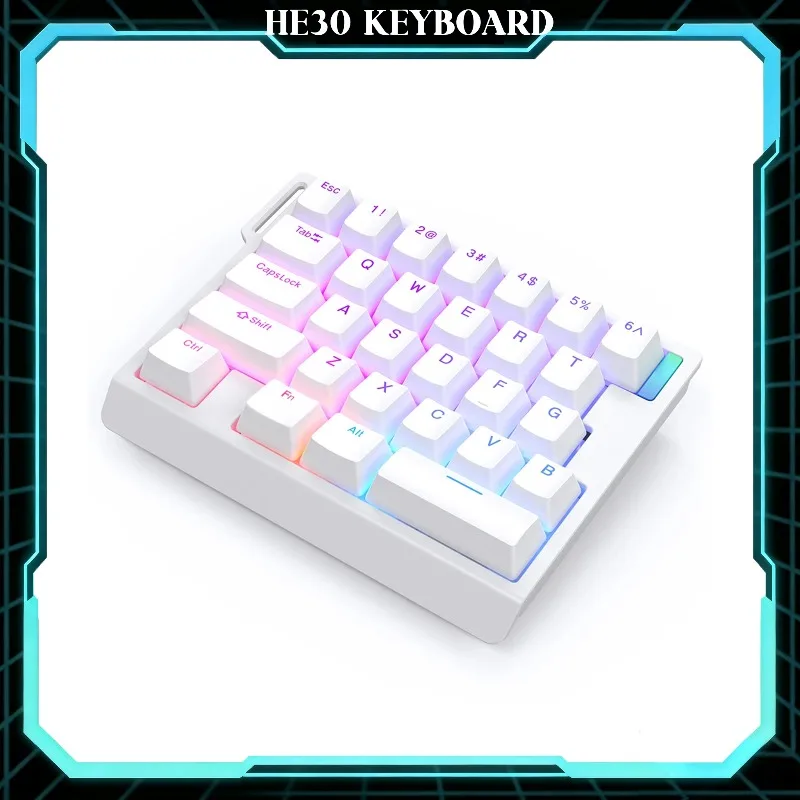 HE30 Mechanical Keyboard Magnetic Switch One-Handed Gaming Keyboard 0.01mm RT SOCD Quick Trigger E-sports Gamer Gaming Keyboard