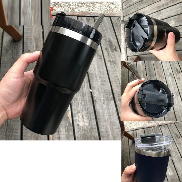 20oz Stainless Steel Vacuum Insulated Tumbler with Lid and Straw Thermal Coffee Car Cups for Sport Water Cup Iced Travel Cup