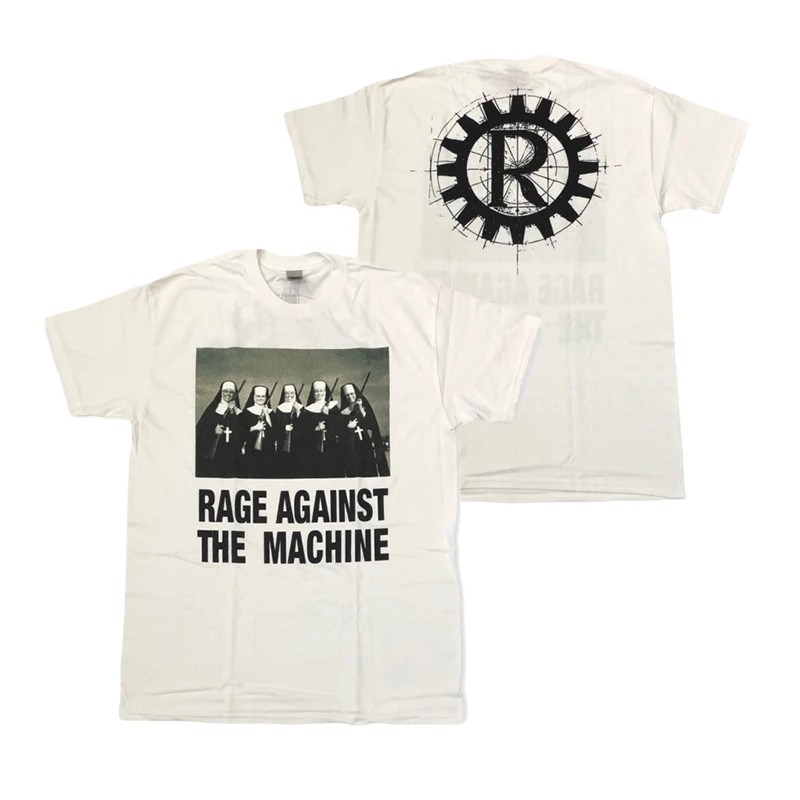 

Retro Rock T-shirt RAGE AGAINST Graphic Print Men Cotton Round Neck T-shirt Heavy Metal Rock Summer Women Short-sleeved Top New
