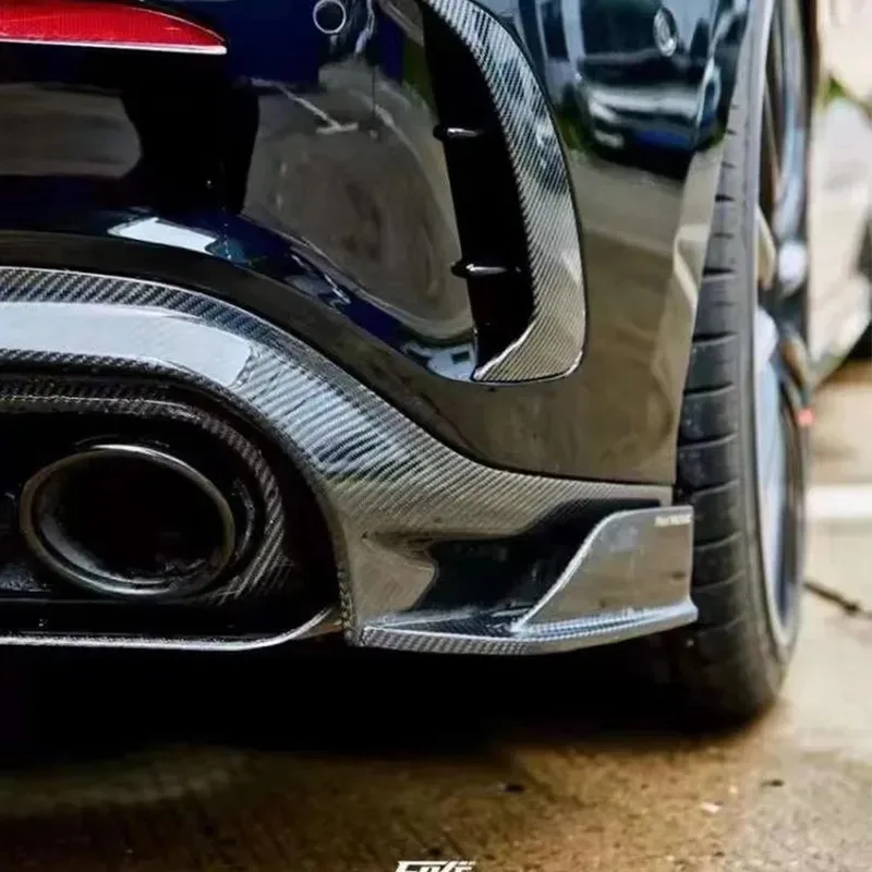For Mercedes Benz A Class AMG W177 A220 A260 A45 Carbon Fiber Car Rear Bumper Diffuser Rear Splitters Spoiler Back lip view 2