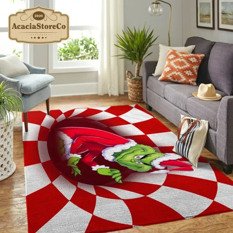 

3D Grinch Christmas Area Rug Grinch Christmas Holiday Rectangle Rug Christmas Decor Christmas Gift Xmas Carpet Home Decor Rug