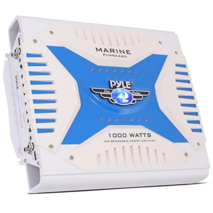 

Hydra Marine Amplifier - Upgraded Elite Series 1000 Watt 4 Channel Bridgeable Amp Tri-Mode Configurable, Waterproof, MOSFET Pow