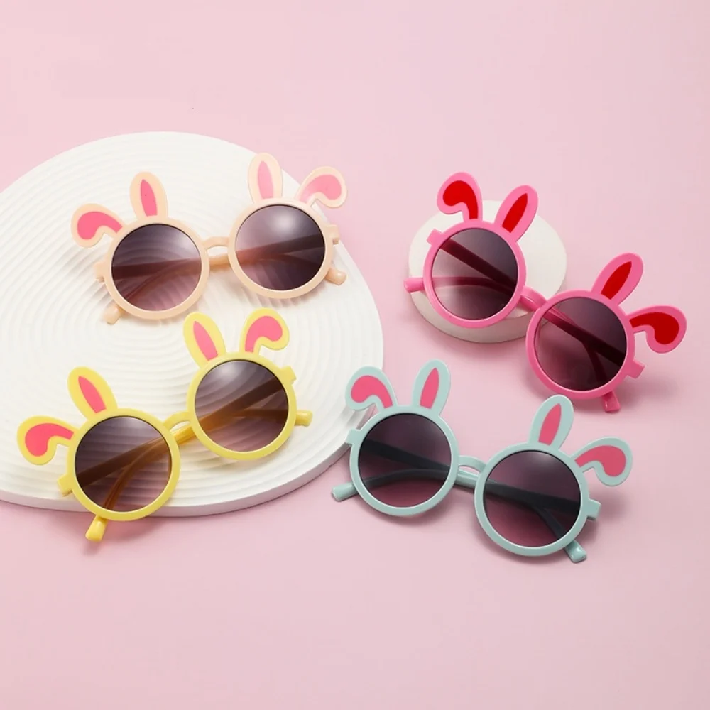 Kawaii Bunny Children Sunglasses Lovely Round Shades Girls ToddlerS Candy Color Glasses Photo Props Party Easter Gift UV400