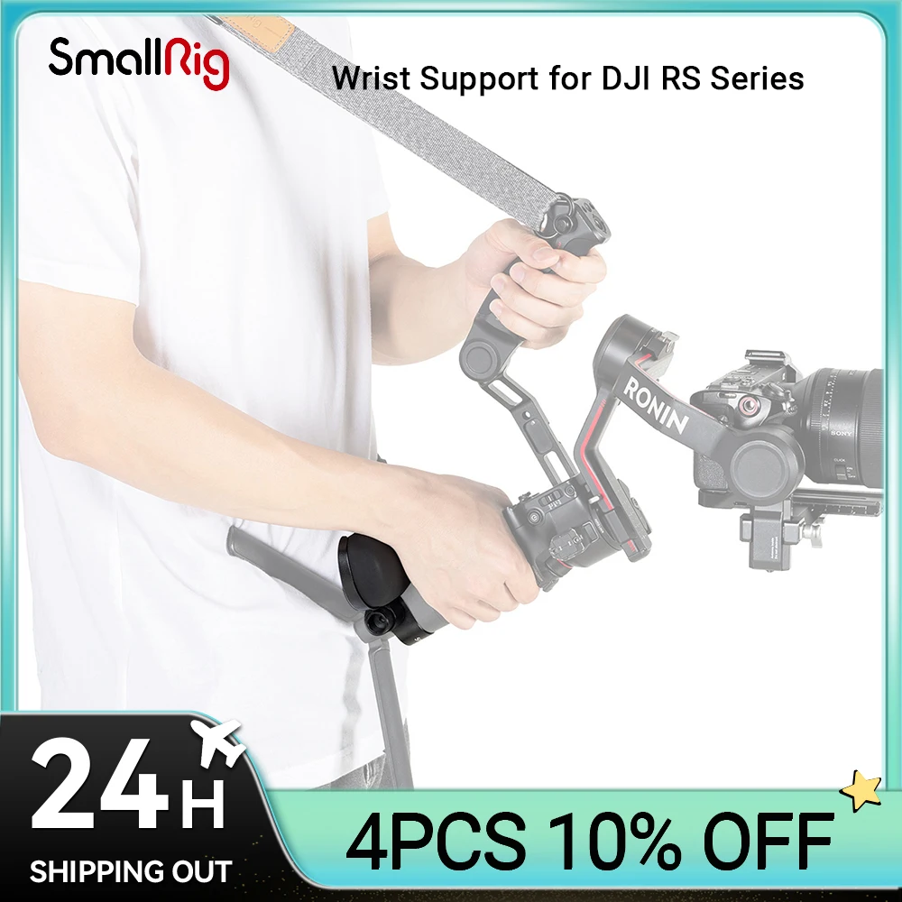 SmallRig Wrist Support for DJI RS 4 / RS 4 Pro / RS 3 / RS 3 Pro / RS 2 Adjustable, with QD holes for Shoulder Straps