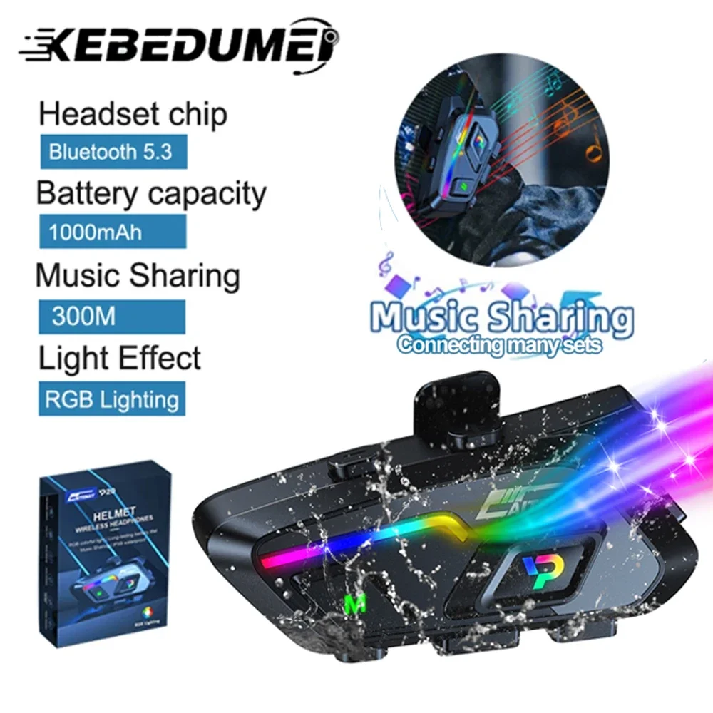 

P20 Bluetooth 5.3 Motorcycle Helmet Headset Wireless Hands-free Call Phone Kit Waterproof Music Share Earphone MP3 Music Speaker