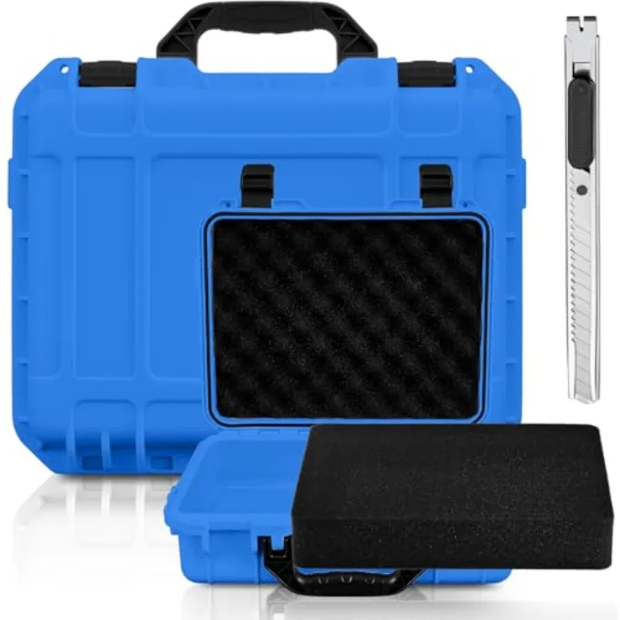 

1 Pcs Waterproof Hard Case with DIY Customizable Foam Insert Portable Protective Case with Knife for Camera Drones Equipments T