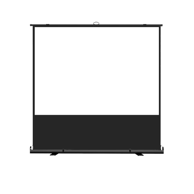 202684Inch Manual Pull Retractable Fiberglass Projection Screen 16:9 4K HD Portable Floor Standing Indoor/Outdoorpromote sales