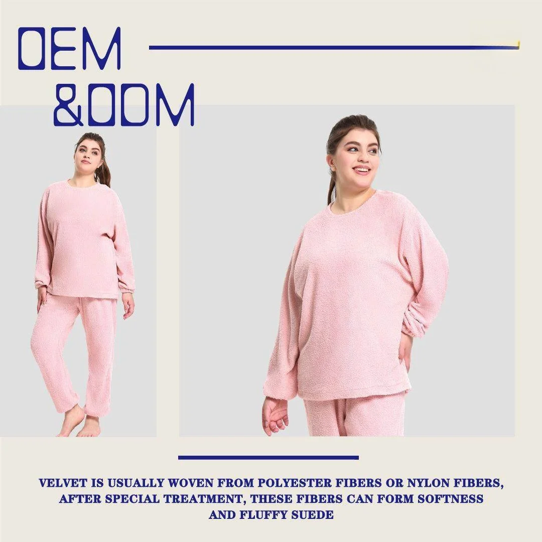 plus Size Women's Cloud Velvet Home Clothes Set Thiened Warm Spwear Long Sve Long Pants Autumn Winter Seasonal Pijama