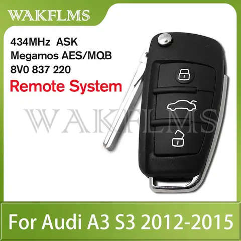 8V0837220 Fjärrstyrd bilnyckel 433 MHz för Audi A3 S3 2012-2013 2014-2015 med Megamos AES MQB-chip 8V0 837 220 8 best sales Audi A3-nyckel - №3