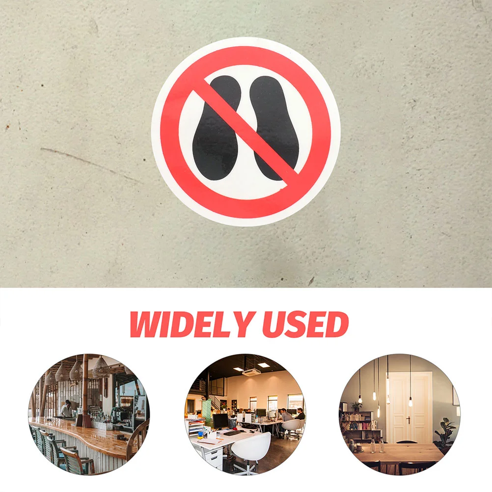 3 Pcs Do Not Step on Stickers Circle Round Warning Sign Floor Here Label Safety Security Caution Pp Stepping Labels