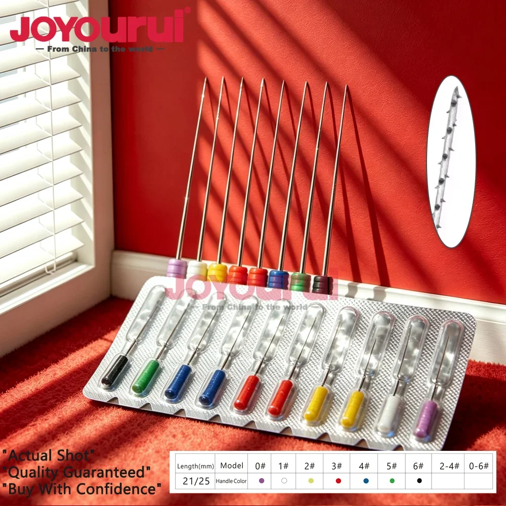 10pcs/Pack Dental Barbed Broaches Handle Endondontic Files Stainless Steel Materials Dentistry Tools Root Canal Instruments #0-6