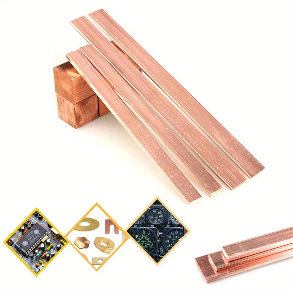 99% pure Cu flat Copper Bar Plate Metal Strip thickness 1/1.5/2/3/4/5 mm length 250 mm