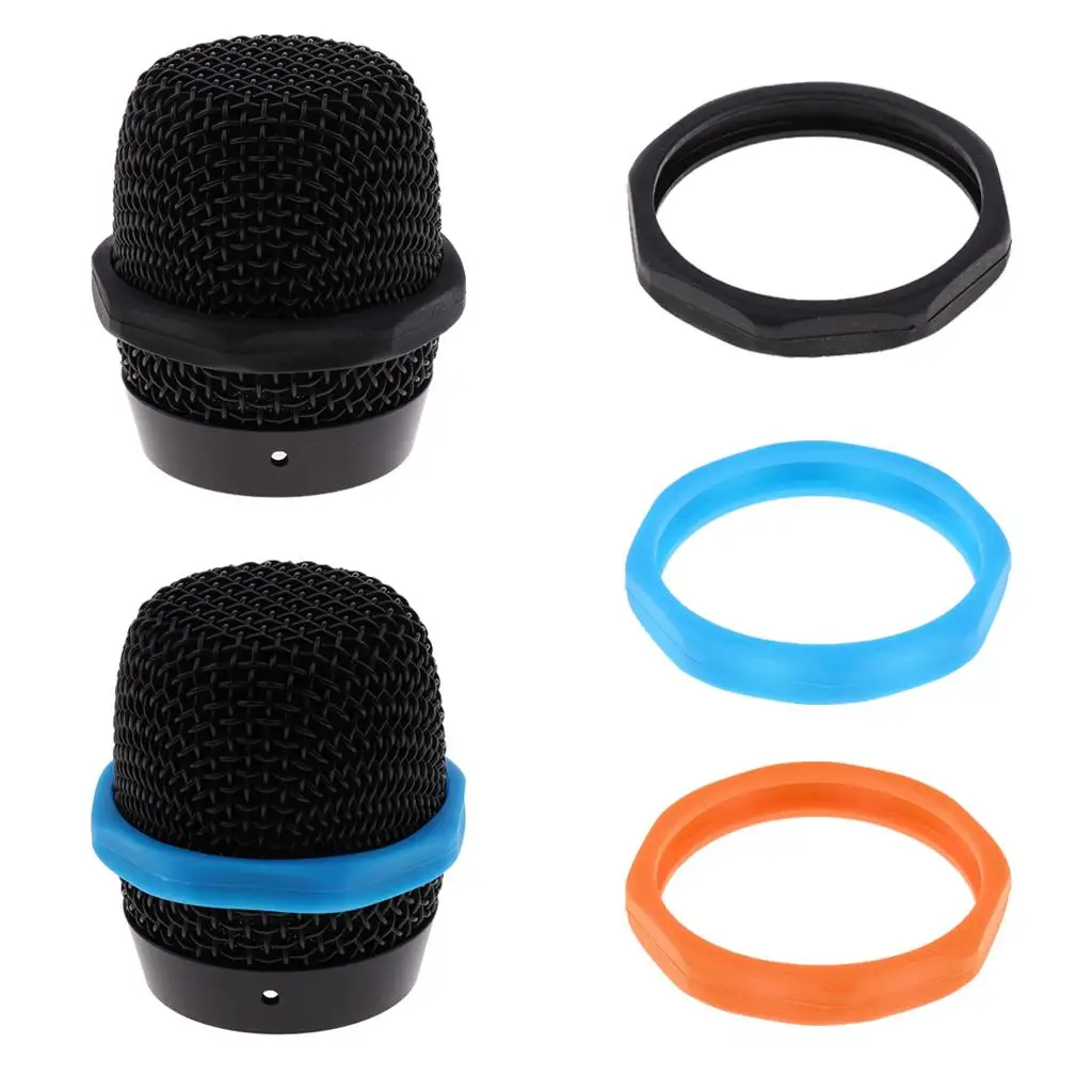 5pcs Microphone Slip Anti-Rolling Protection Ring Mic Silicone Ring Black