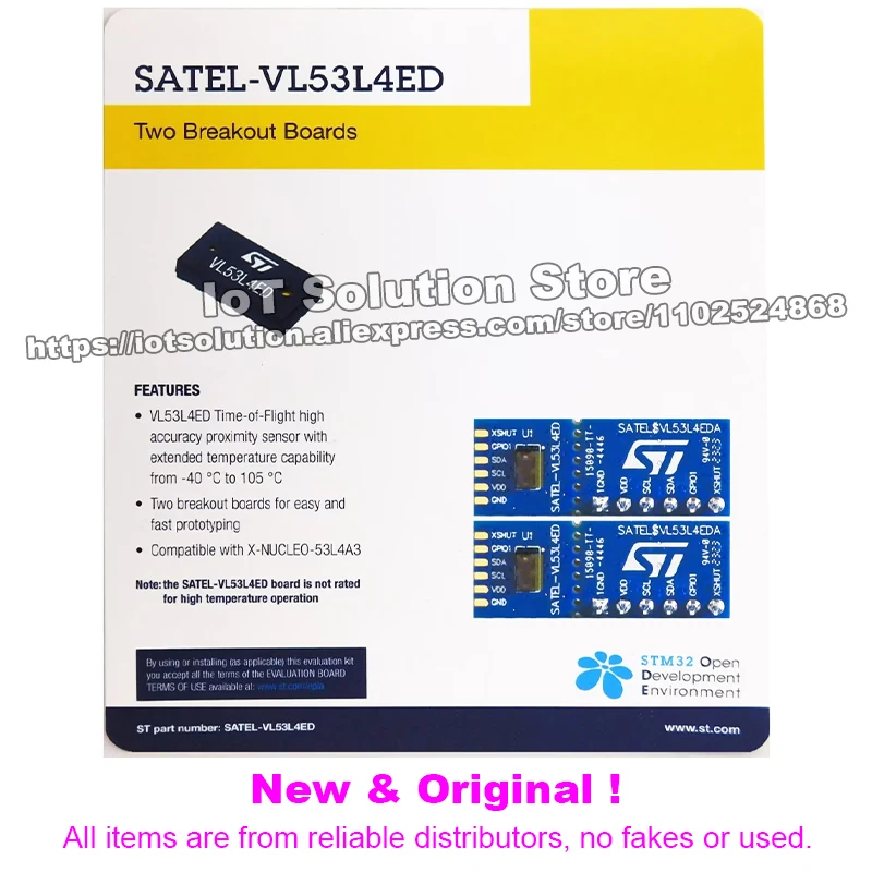 SATEL-VL53L4ED Breakout board embedding the VL53L4ED