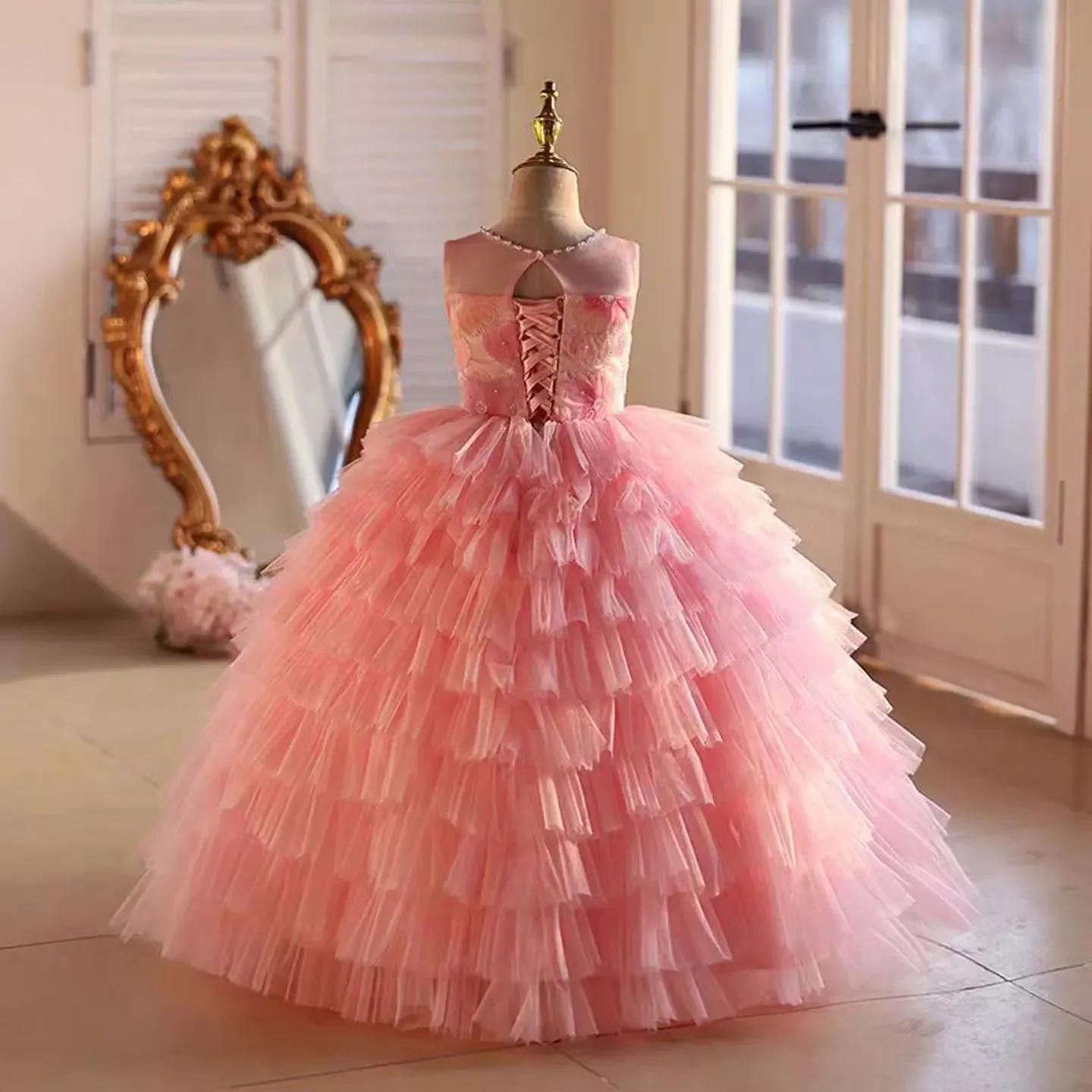 Custom JDY HighFlower Girl Dress Wedding Party Gown Birthday Pageant Gown for Kids Formal Evening Party Gown فساتين اطفال
