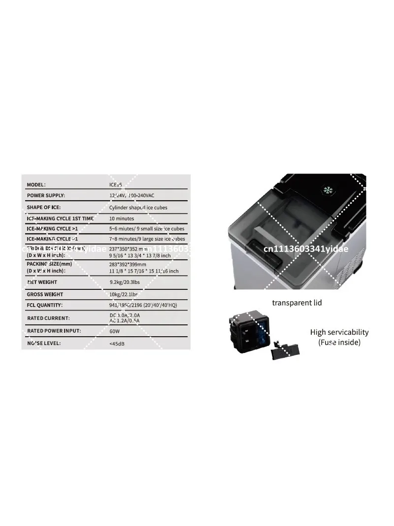 Mini Electric Ice Cube Maker for Home RV Outdoor Portable Countertop Ice Maker