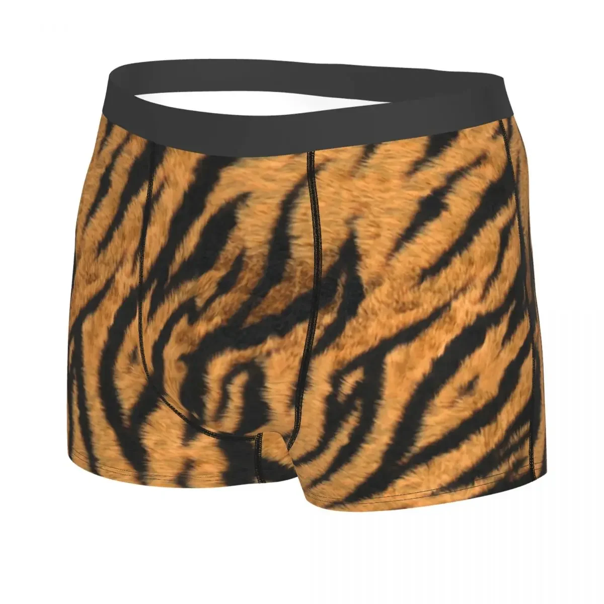 Tiger Stripe Pattern Underwear Men Sexy Printed Custom Animal Skin Texture Boxer Shorts Panties Briefs Breathbale Underpants