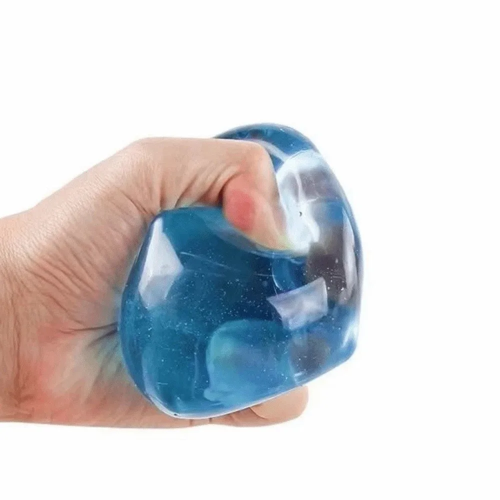 Decompression Clear Cube Squeeze Ball Glutinous Gel Filled Squishy Transparent Cube Stretchable Ball Sensory Cube Daily Venting