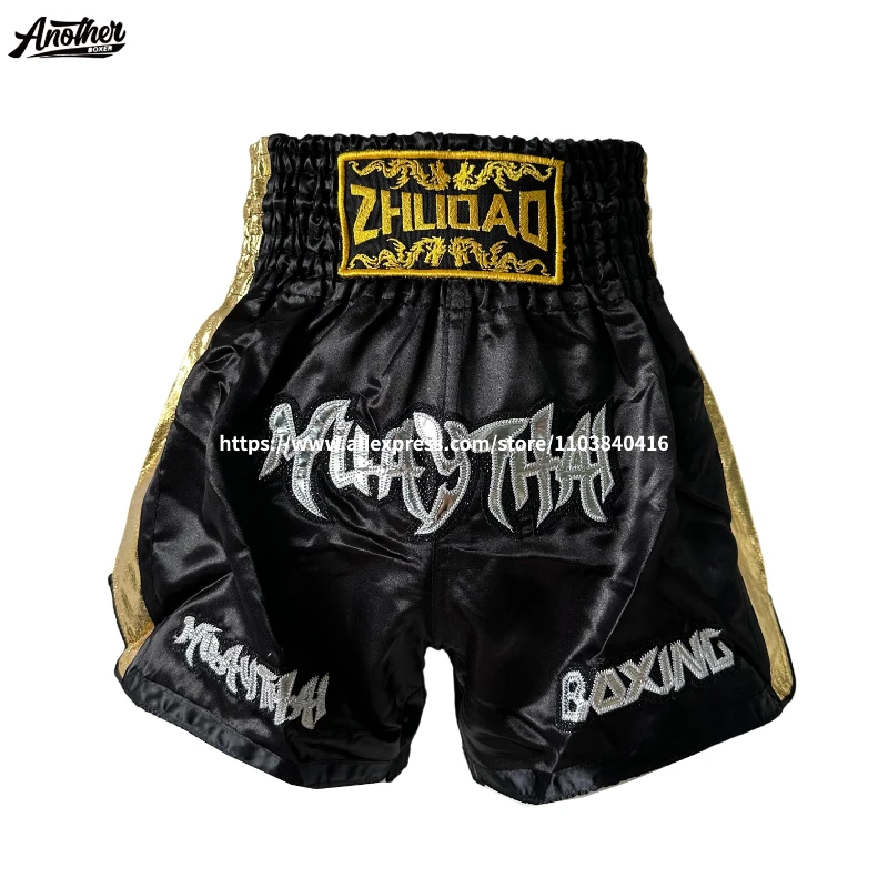Boxing Pants Men Women Kids Embroidery Muay Thai Shorts Fight Kickboxing Training Wear Gym BJMMA Martial Arts Grappling Trunks