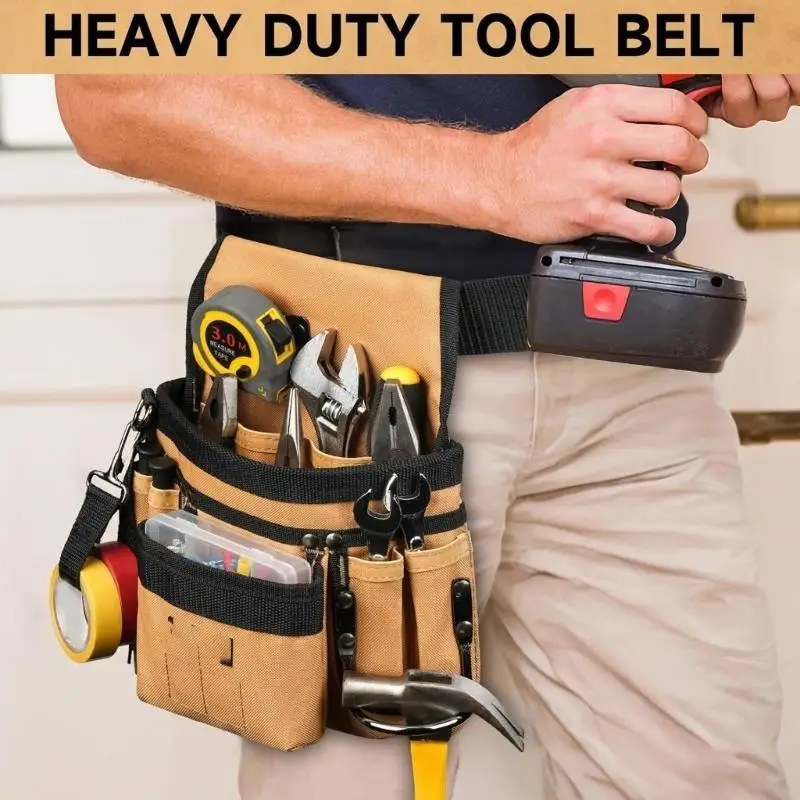   Easy Access Tool Belt Adjustable Detachable Bags Reinforced Fabric Storage Bag for Screwdriver Power Tool