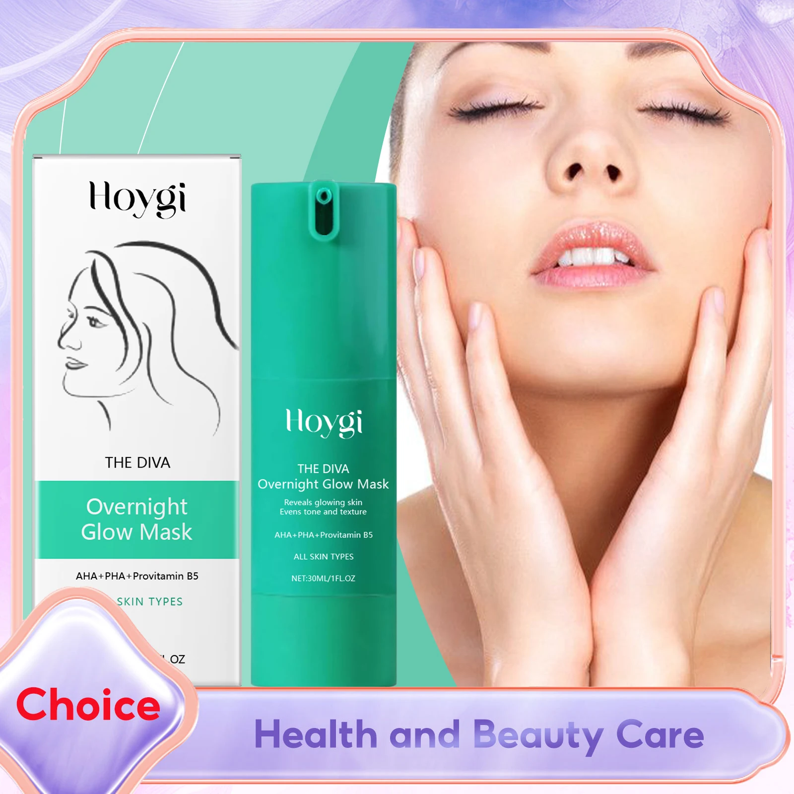 

Lactobionic Acid Sleeping Mask for Bright Glowing Skin Hydrating Overnight Mask Blackhead Removal Nourish Exfoliating Face Mask