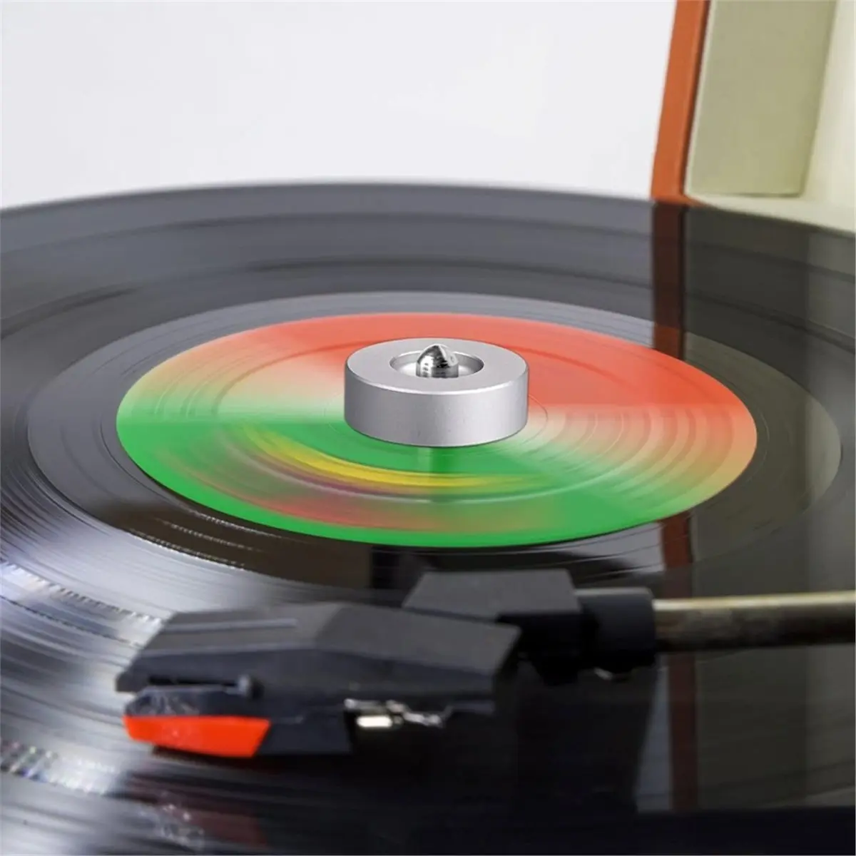 AA80 Vinyl Record Adapter EP Turntable Center Hole Spindle for 7 Inch 45 RPM Large Hole LP Vinyl Record Player Black
