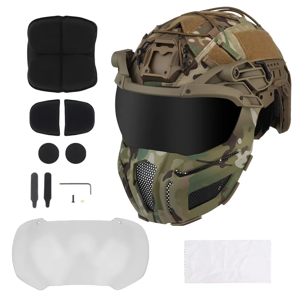 

Tactical FAST Helmet Removable Hunting Military Combat Helmet Fully Protected Version Riding CS Paintball Airsoft Helmet