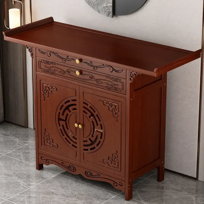 New Chinese Style Household Offering Table for Guanyin and God of Wealth Buddhist Cabinet Incense Burner Entrance Worship