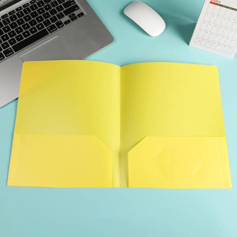 Office Document Folders Waterproof Plastic File Folder with Pockets Business Card Slot 6 Pack Tear-resistant Document Organizer
