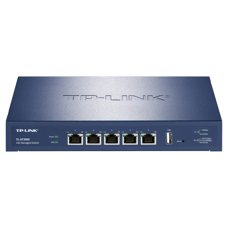 Tp-link 10G Gigabit Layer2 Web Manager 10gbe Network Switch NAS Tl-ST2005 Lan Ethernet Networking Hub Internet Splitter