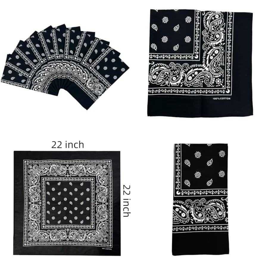 

Vamqor 100 Cotton 10 Pack Fine Bandanas