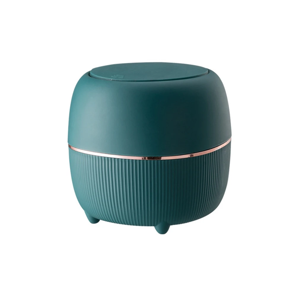 Fashion Desktop Trash Can Creative Dustbin Bin Household Mini Bedside Waste Bin Tea Table Small Garbage Bucket-Green