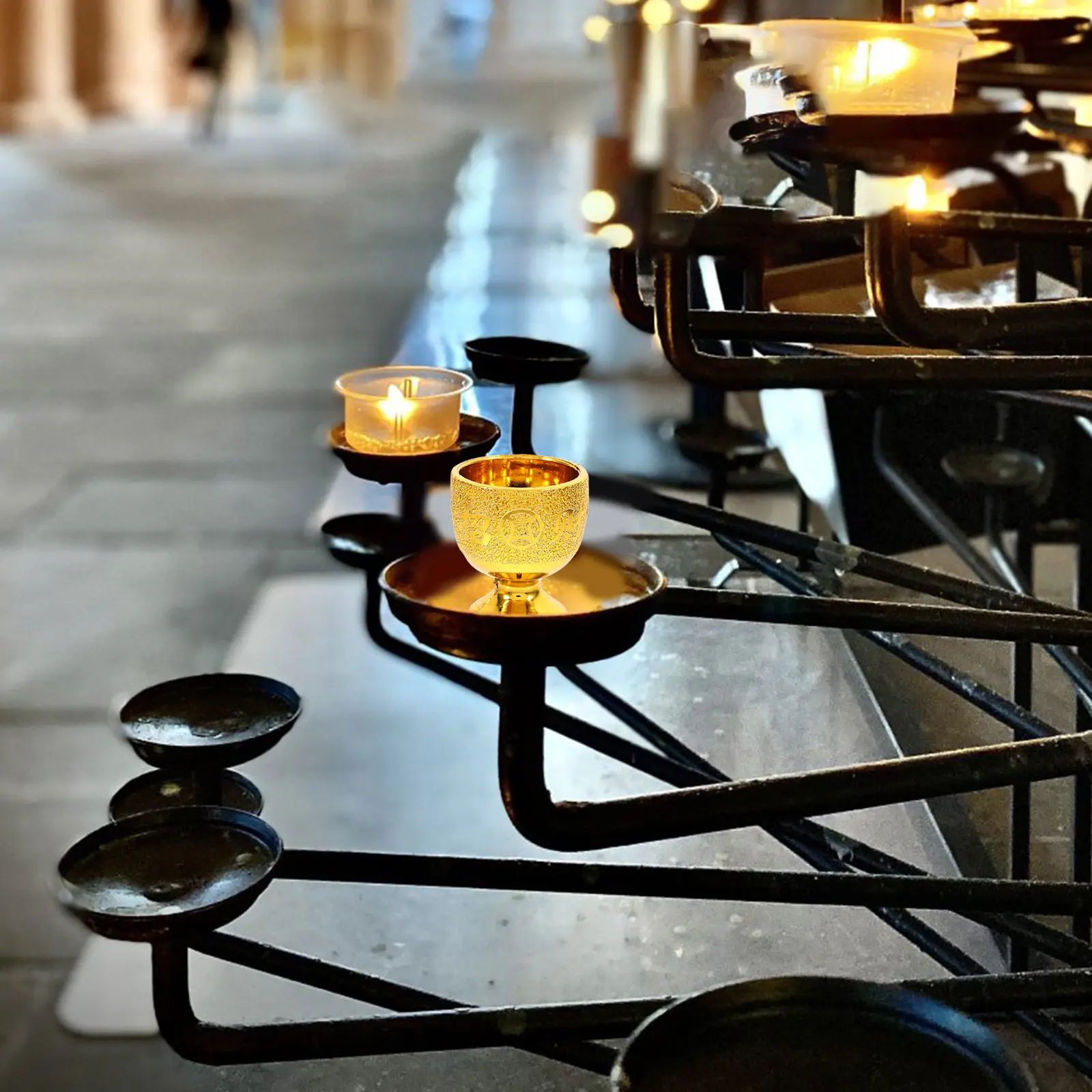 6Pcs Small Cup for Offering Decorative Temple Use Buddhist Worship Cup Exquisite Multi-Function Desktop Ritual Bowl