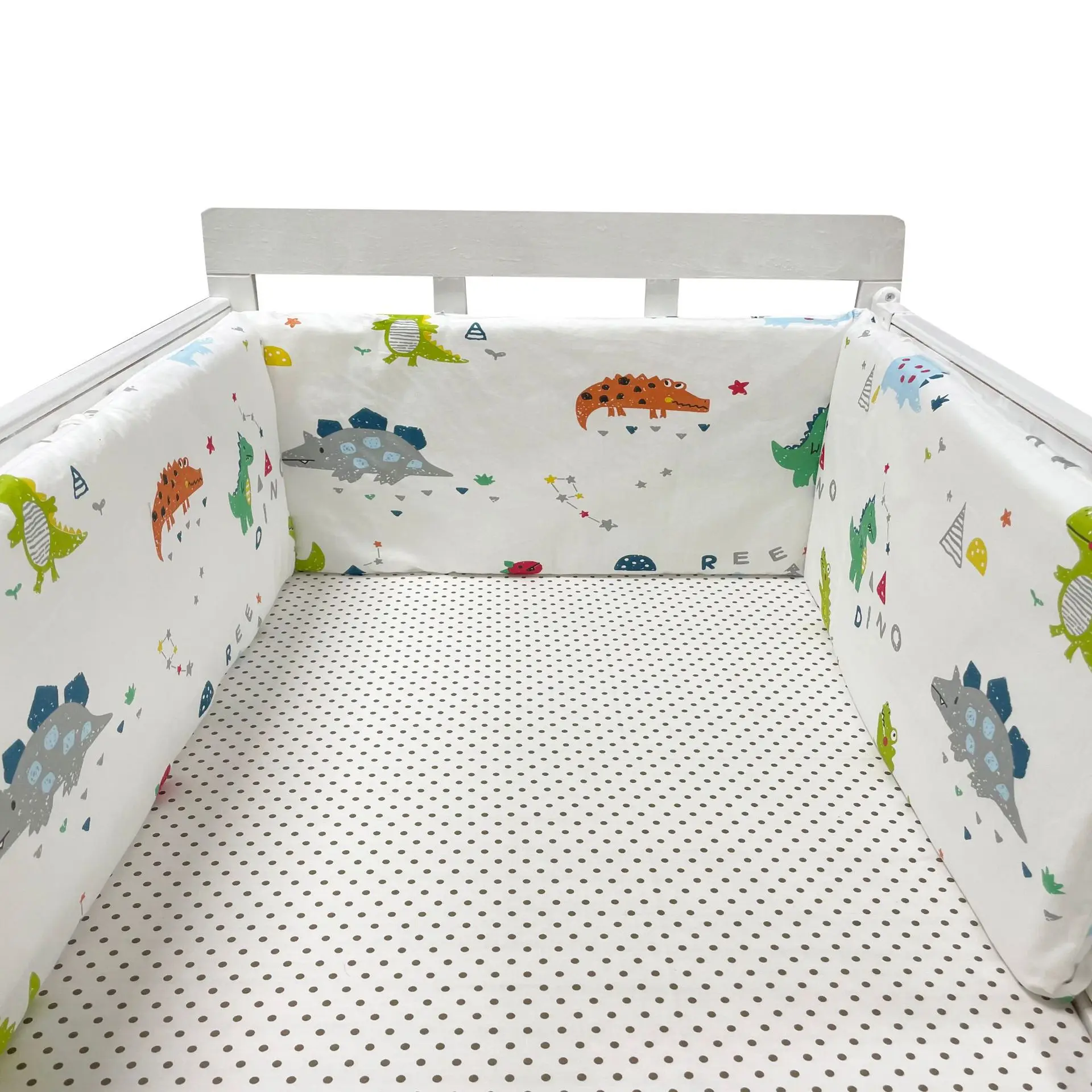 Nordic Sterren Babybed Dikker Bumpers Rits Ontwerp Een stuk Wieg Rond Kussen Cot Protector Kussens 200*30 CM